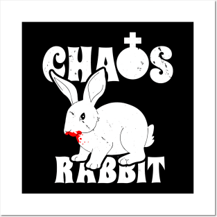 Chaos Rabbit Scary Bloody Vintage Retro Rabbit Posters and Art